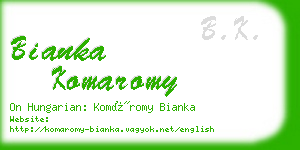 bianka komaromy business card